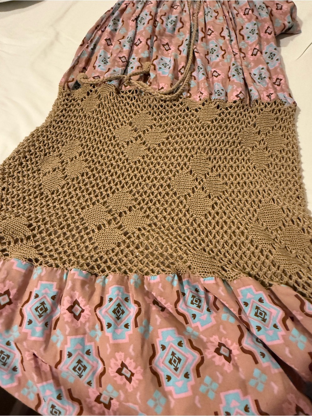 Strapless Boho Maxi Dress in Dusty Pink - Picture 6 of 6
